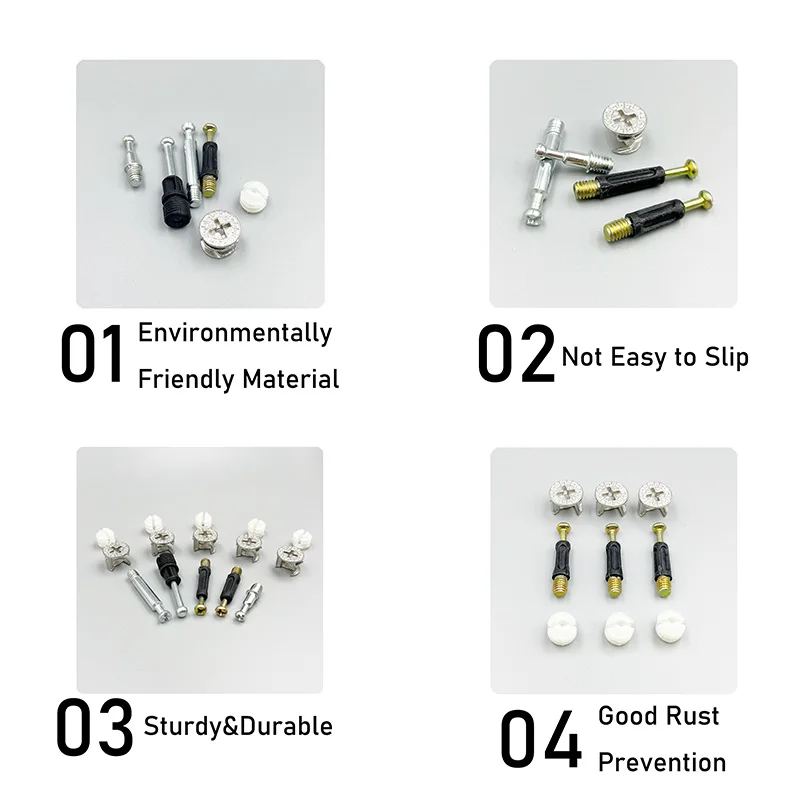 Juego de herrajes de conexi&oacute;n para muebles, tornillo de leva, tuerca de rueda exc&eacute;ntrica, tuerca de bloqueo de leva de armario, gabinete de empalme, engrosamiento de 20 piezas, 3 en 1