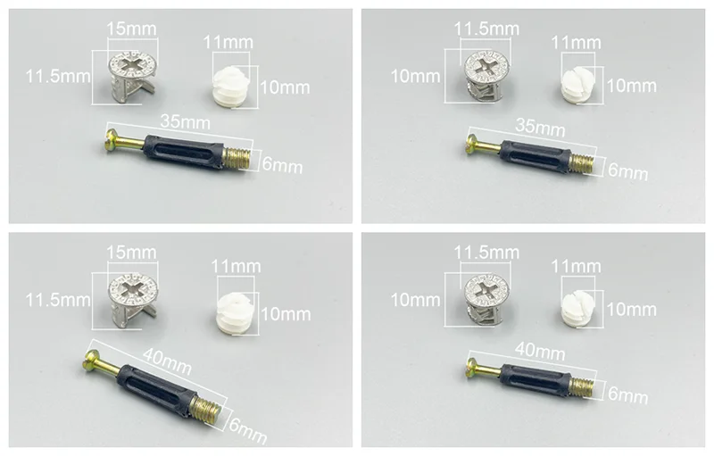 Juego de herrajes de conexi&oacute;n para muebles, tornillo de leva, tuerca de rueda exc&eacute;ntrica, tuerca de bloqueo de leva de armario, gabinete de empalme, engrosamiento de 20 piezas, 3 en 1
