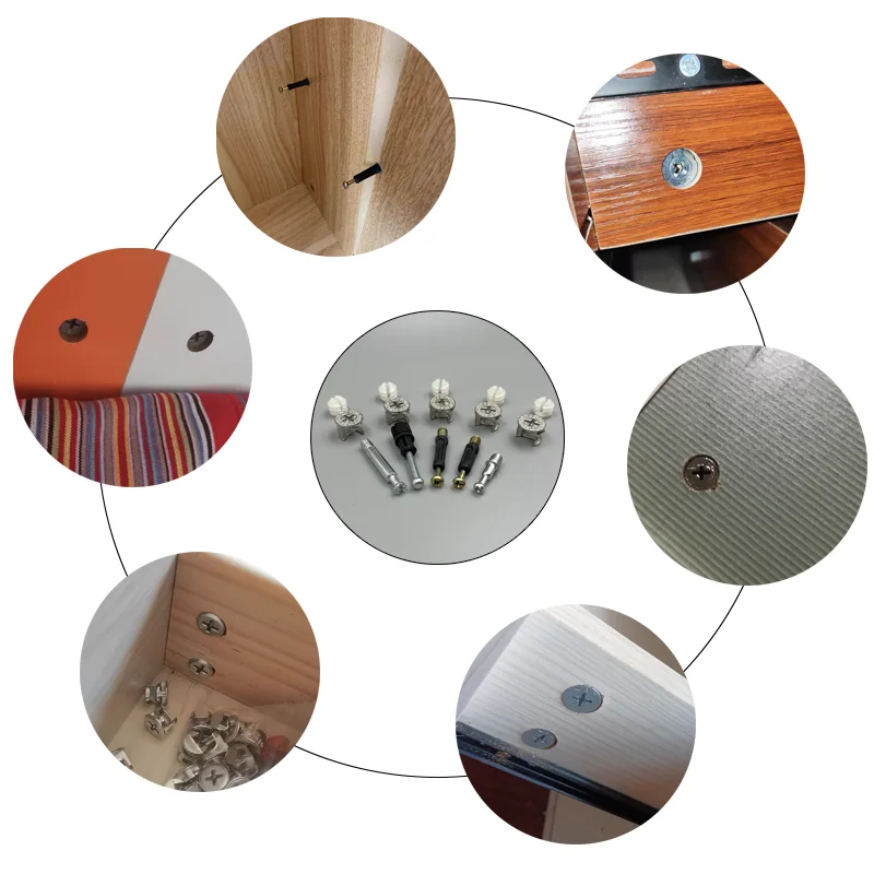 Juego de herrajes de conexi&oacute;n para muebles, tornillo de leva, tuerca de rueda exc&eacute;ntrica, tuerca de bloqueo de leva de armario, gabinete de empalme, engrosamiento de 20 piezas, 3 en 1