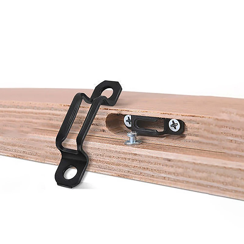 Conector Invisible para gabinete de madera, montaje de bisagra de armario de Metal para carpinter&iacute;a, soporte de muebles, tornillo empotrado, sujetador, 10 piezas, 2 en 1