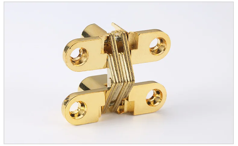 Bisagras invisibles de cierre silencioso, bisagra cruzada oculta, puerta de armario, cajas de madera para muebles plegables, 2 piezas, 12x43MM