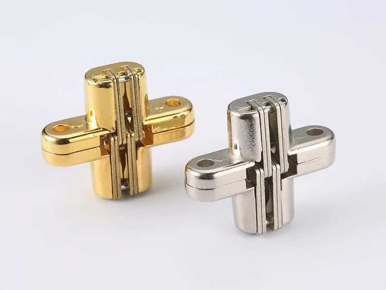 Bisagras invisibles de cierre silencioso, bisagra cruzada oculta, puerta de armario, cajas de madera para muebles plegables, 2 piezas, 12x43MM