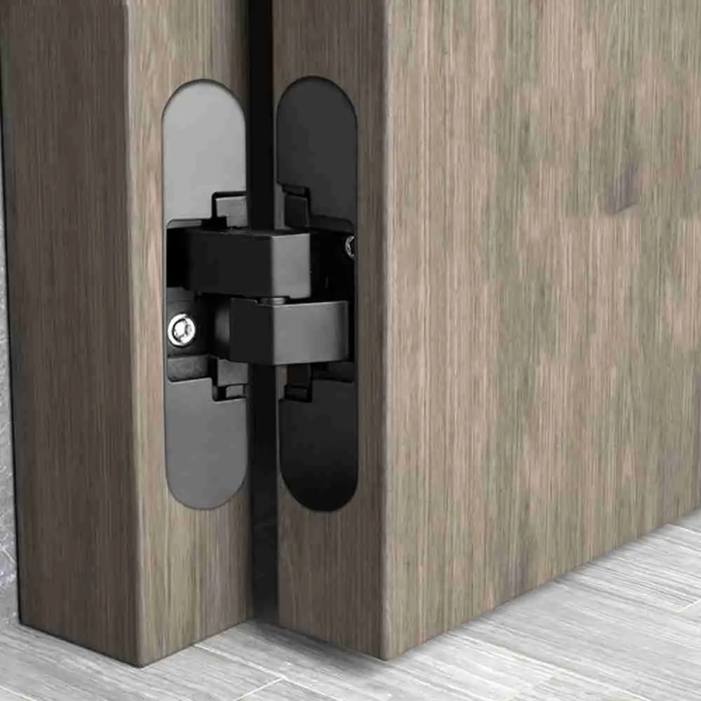 Bisagras invisibles, bisagra cruzada oculta, puerta de armario, cajas de madera para ventana plegable, muebles