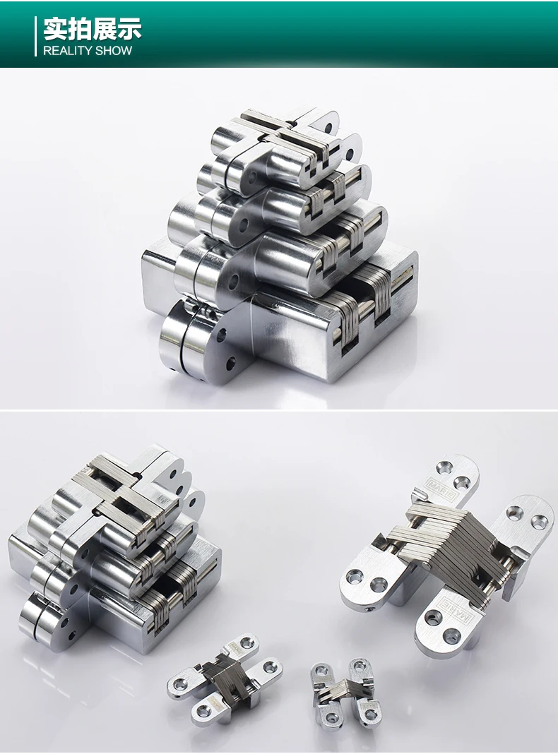 Bisagra de puerta oculta, bisagras invisibles de acero inoxidable, caja de madera de barril oculto, plegable de 180 grados, bisagra de puerta incorporada de alta resistencia