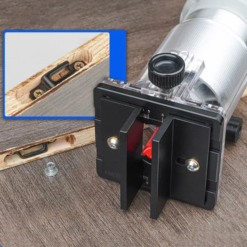 M&aacute;quina de recorte fija 2 en 1, soporte de ranurado, sujetadores invisibles, localizador de perforaciones de Panel de armario con escala, 65mm