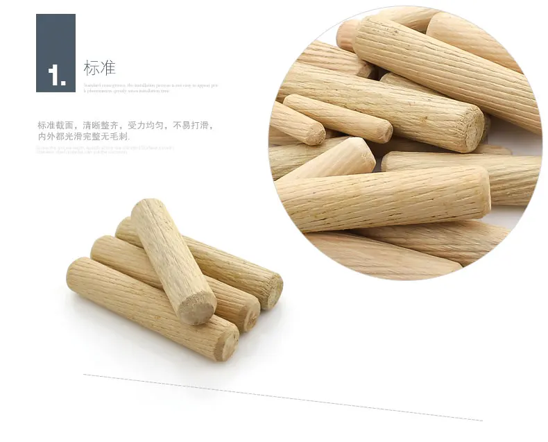 Conector dom&eacute;stico de palo de madera holand&eacute;s de alta calidad, enchufe de madera redondo, clavija de madera de sarga, Conector de muebles M6M8M10M12, 50 piezas