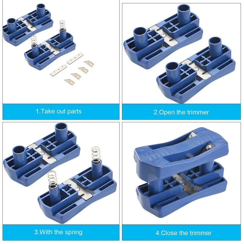 Juego de m&aacute;quina de bandas laterales de madera Recortadora de doble borde Recorte de cabeza y cola de madera para pl&aacute;stico PVC Contrachapado Herramientas manuales para trabajar la madera