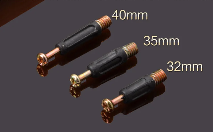 Juego de tornillos de conector lateral para muebles, accesorio fijo de 6Mm, rosca macho de 40Mm de longitud, 3 en 1, para cama, armario, tablero de madera, 20 unidades