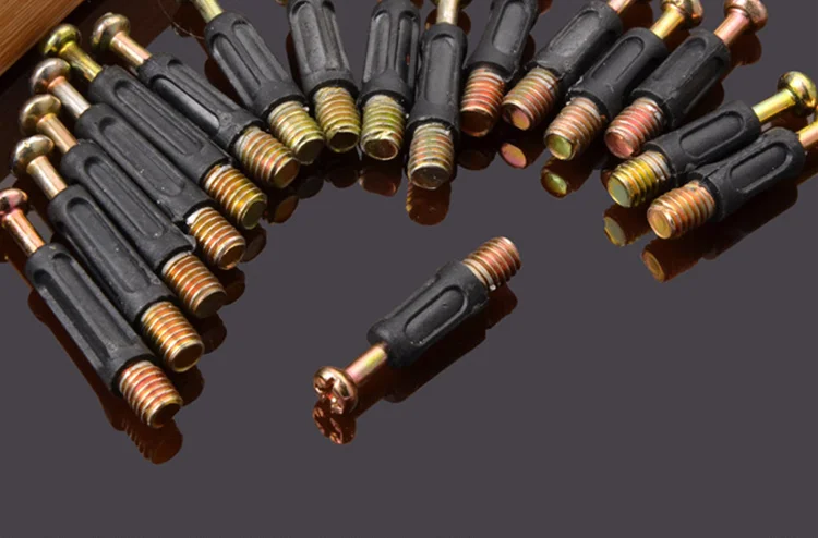 Juego de tornillos de conector lateral para muebles, accesorio fijo de 6Mm, rosca macho de 40Mm de longitud, 3 en 1, para cama, armario, tablero de madera, 20 unidades