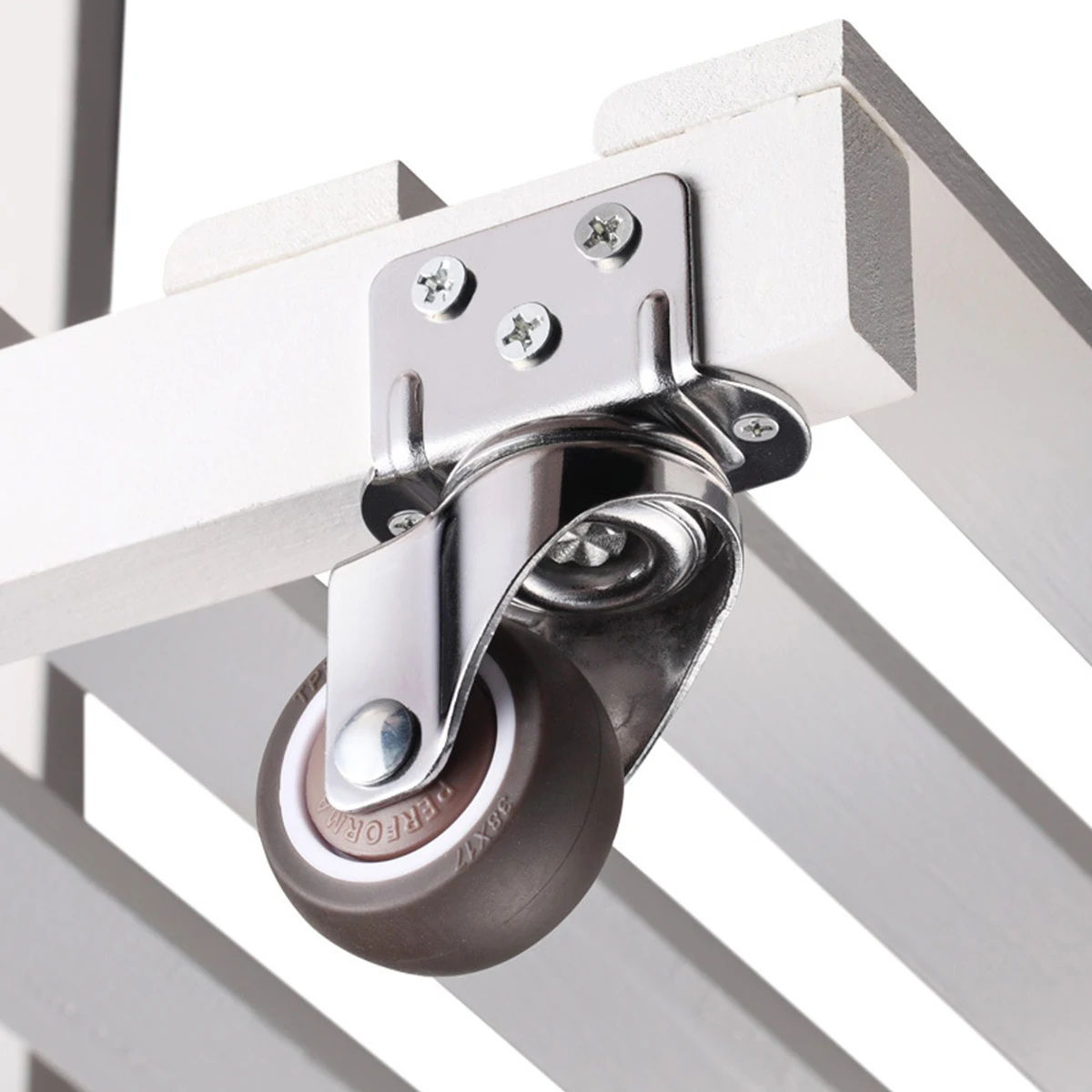 Ruedas giratorias para muebles de 4 piezas, ruedas de goma suave en forma de L, duraderas y resistentes, con bloqueo