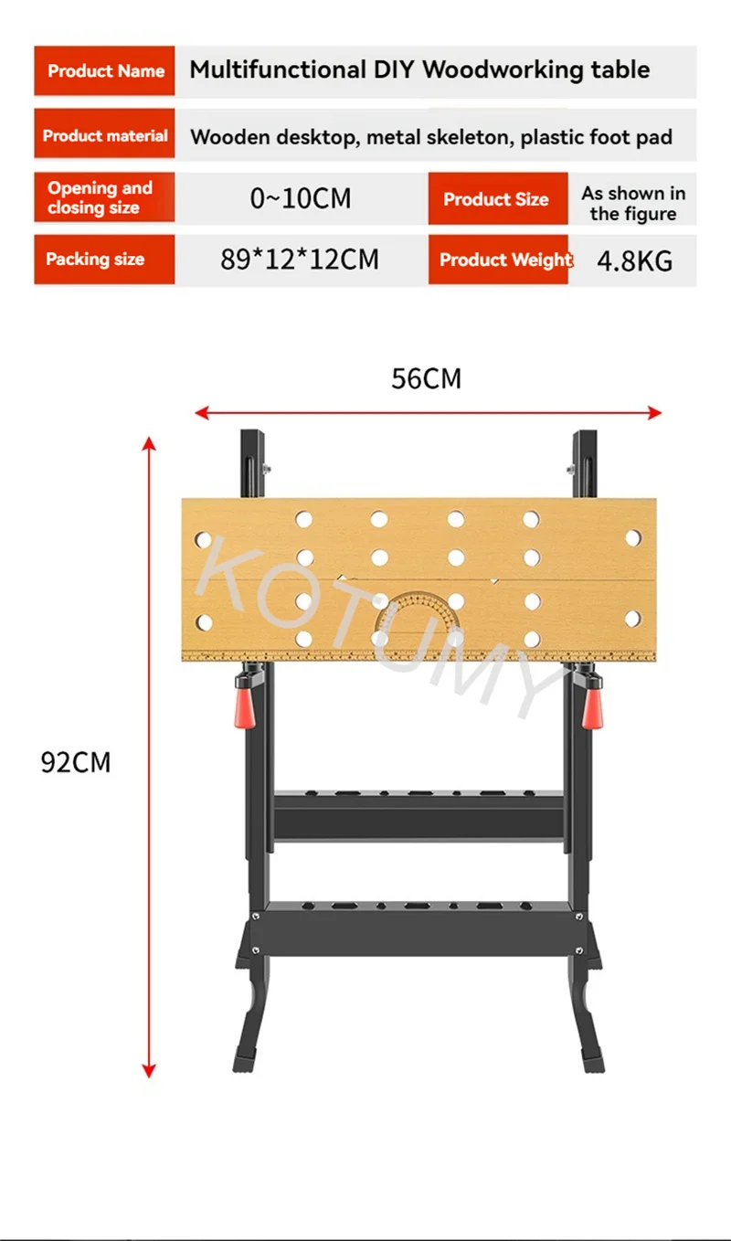 Banco de trabajo multifuncional para carpinter&iacute;a, sierra de mesa plegable, herramienta combinada port&aacute;til para el hogar, decoraci&oacute;n de madera
