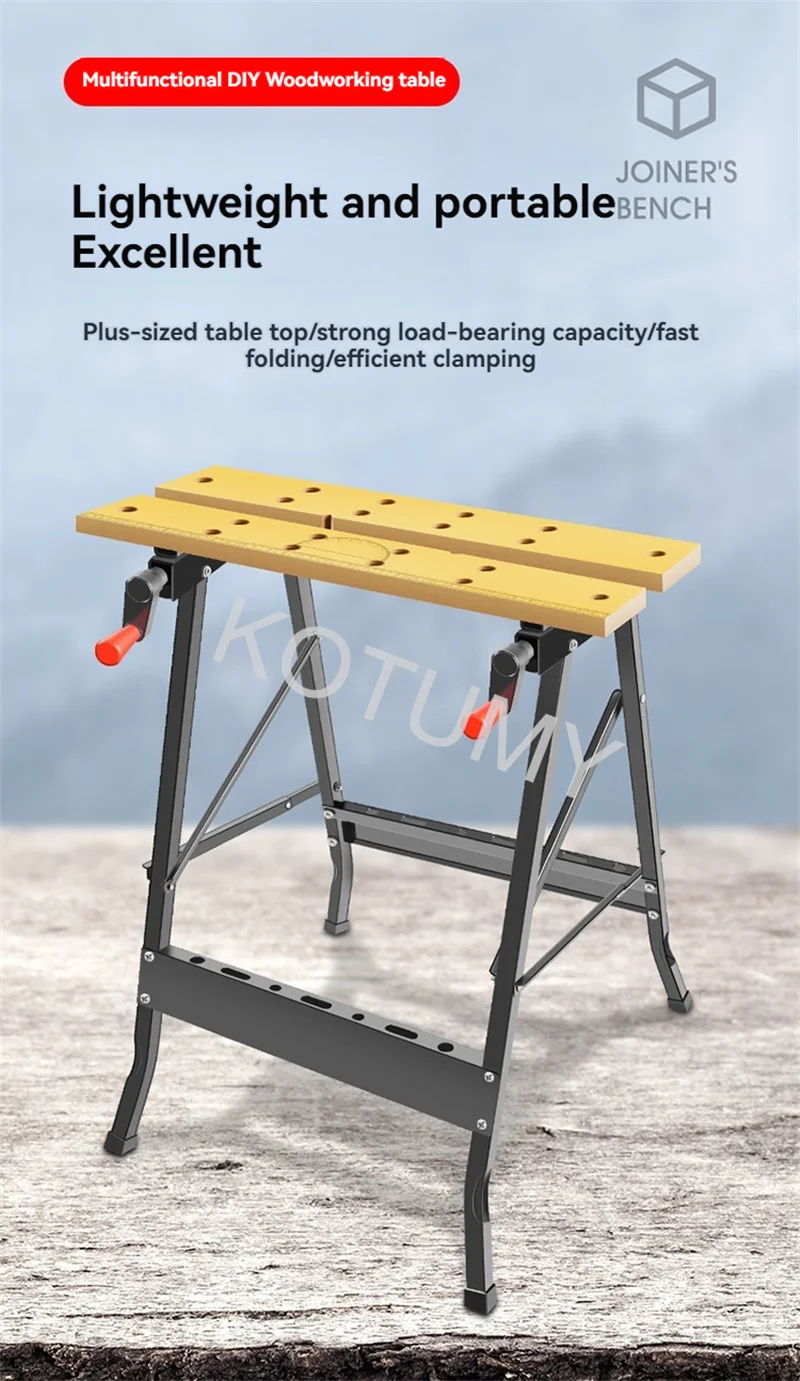 Banco de trabajo multifuncional para carpinter&iacute;a, sierra de mesa plegable, herramienta combinada port&aacute;til para el hogar, decoraci&oacute;n de madera