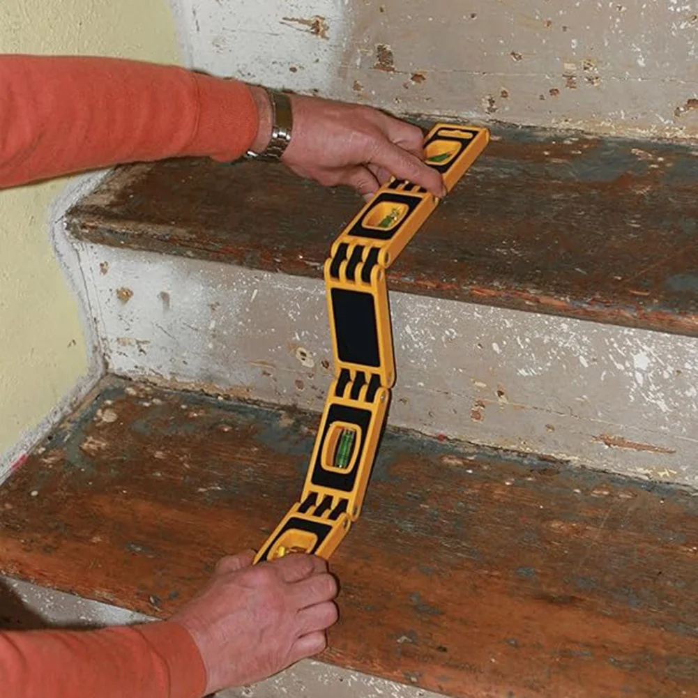 Medidor de nivel plegable para escaleras y esquinas, buscador de &aacute;ngulos de nivel, medici&oacute;n precisa, vers&aacute;til