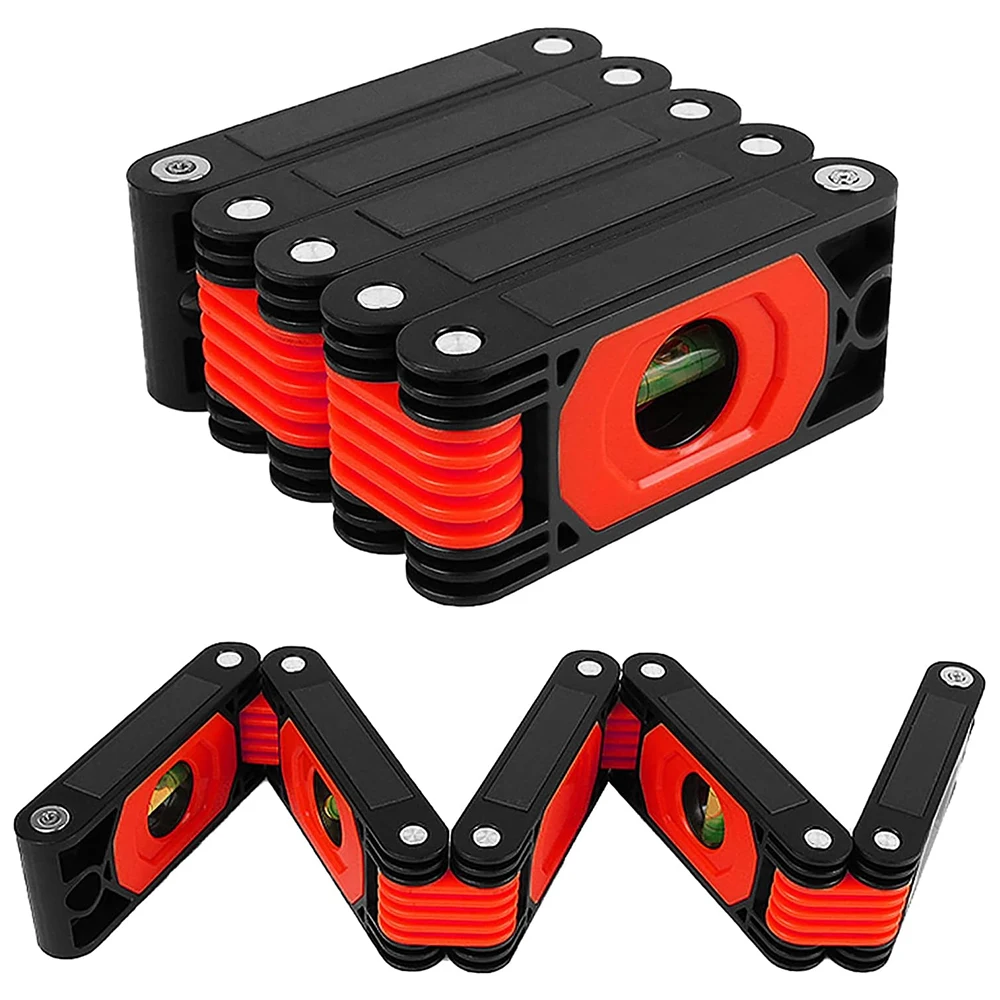 Nivel plegable multifunci&oacute;n con medidas de precisi&oacute;n, niveles de esp&iacute;ritu magn&eacute;ticos ajustables con 4 burbujas legibles para carpinter&iacute;a