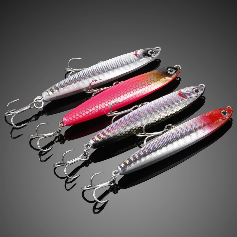 paseantes de superficie pesca Señuelo de pesca de pececillo que se hunde, 1 unidad, 10-24g, cebo duro para curricán de lubina, anzuelos triples de buceo, aparejos de pesca paseantes de superficie pesca Señuelo de pesca de pececillo que se hunde, 1 unidad, 10-24g, cebo duro para curricán de lubina, anzuelos triples de buceo, aparejos de pesca
