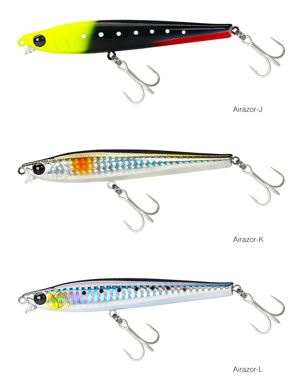 TSURINOYA-se&ntilde;uelo de pesca que se hunde, 85S, 105S, l&aacute;piz de labio corto, AIRAZOR, 85mm, 20g, 105mm, 30g, m&aacute;ximo 90m, cebos duros de fundici&oacute;n larga para agua salada