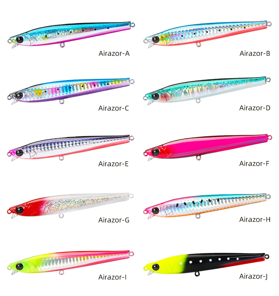 TSURINOYA-se&ntilde;uelo de pesca que se hunde, 85S, 105S, l&aacute;piz de labio corto, AIRAZOR, 85mm, 20g, 105mm, 30g, m&aacute;ximo 90m, cebos duros de fundici&oacute;n larga para agua salada