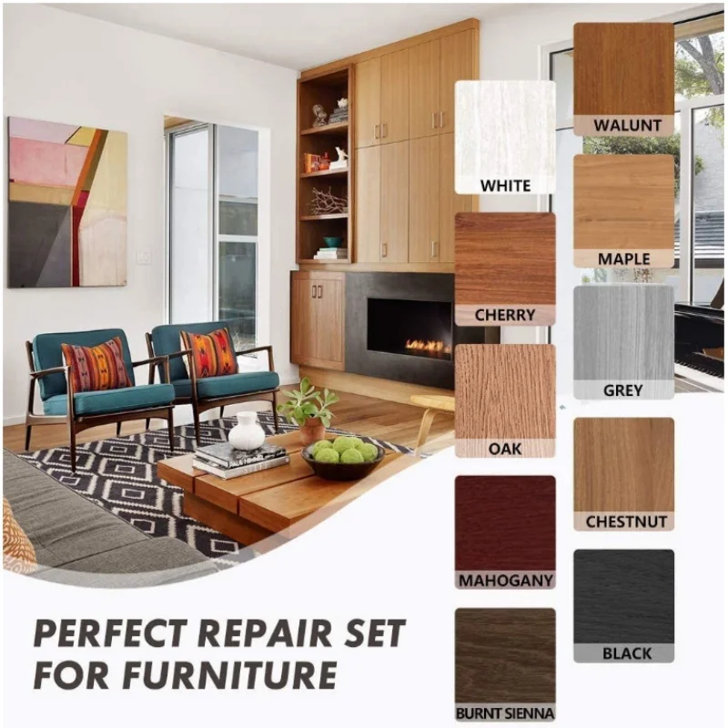 Pluma de reparaci&oacute;n de muebles, marcadores de madera, removedor de palos de cera, relleno de ara&ntilde;azos, Kit de Restauraci&oacute;n de Pintura, gabinete de madera, suelos, mesas, herramienta de reparaci&oacute;n