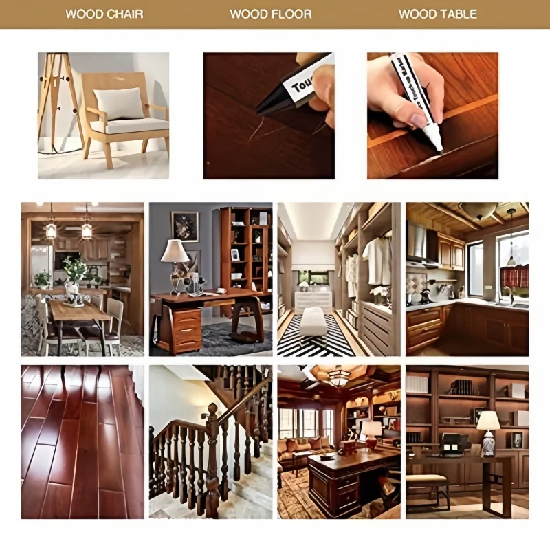 Pluma de reparaci&oacute;n de muebles, marcadores de madera, removedor de palos de cera, relleno de ara&ntilde;azos, Kit de Restauraci&oacute;n de Pintura, gabinete de madera, suelos, mesas, herramienta de reparaci&oacute;n